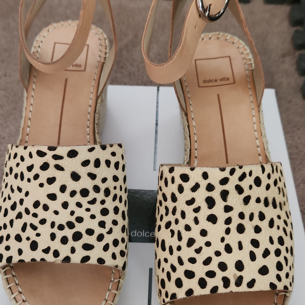 DV by Dolce Vita Tan and Black Espadrilles with Ankle Strap